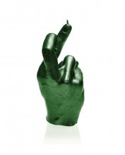 XXL Fingers Crossed Candle - Green Metallic